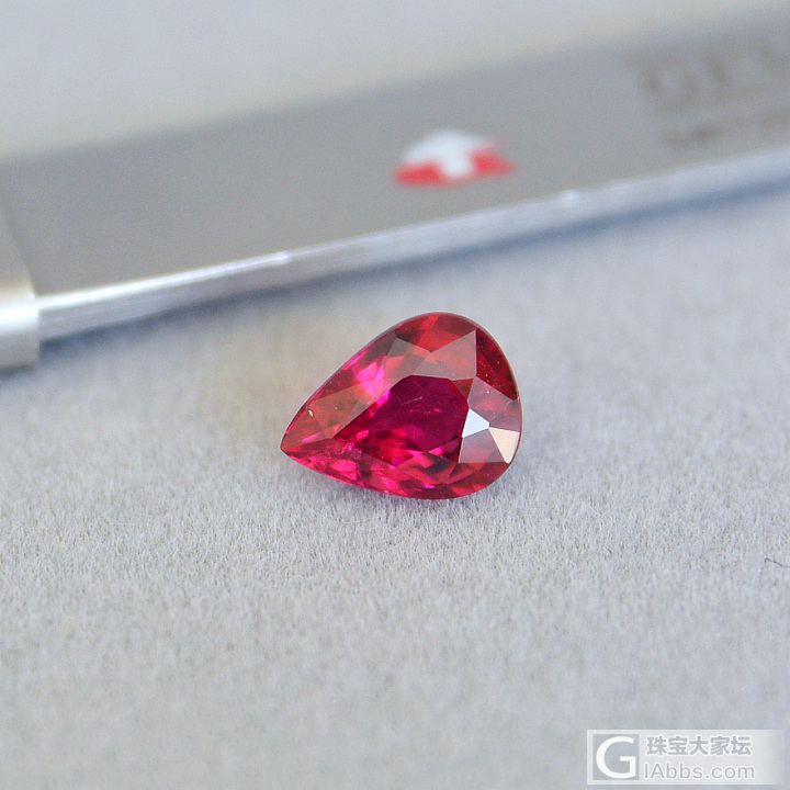 1.52ct 非洲 浓艳 紫红 水滴 Rubellite 红宝碧玺 卢比来 吊坠_刻面宝石碧玺