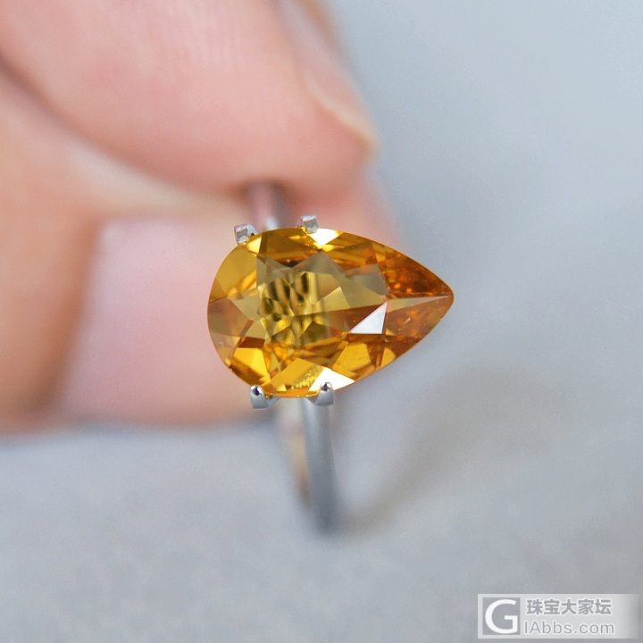 2.32ct 莫桑比克 Meculo 金黄 水滴 镁碧玺 Dravite_刻面宝石碧玺