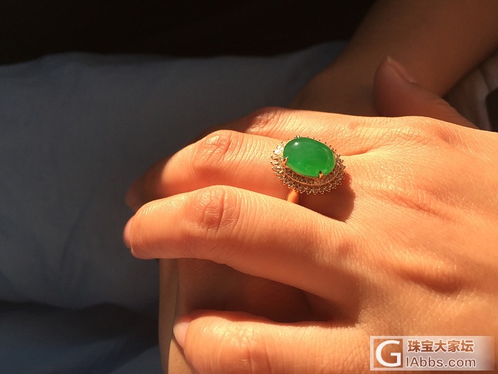 终于买到第一枚绿蛋戒指，值此中秋佳节大家同乐！_戒指翡翠