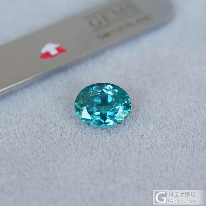 1.86ct 马达加斯加 帕拉伊巴 霓虹 湖蓝绿 椭圆 磷灰石 收藏 A04_刻面宝石磷灰石