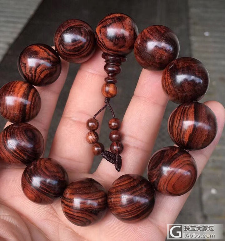 海南黄花梨紫油梨大黑线_珠串海南黄花梨