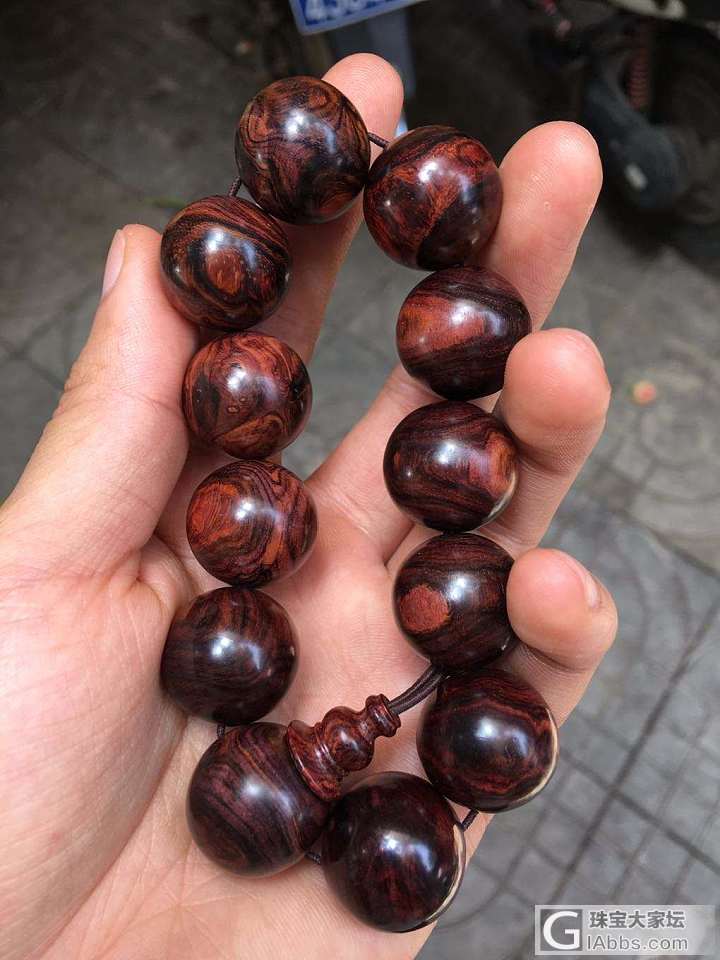 海南黄花梨紫油梨大黑线_珠串海南黄花梨