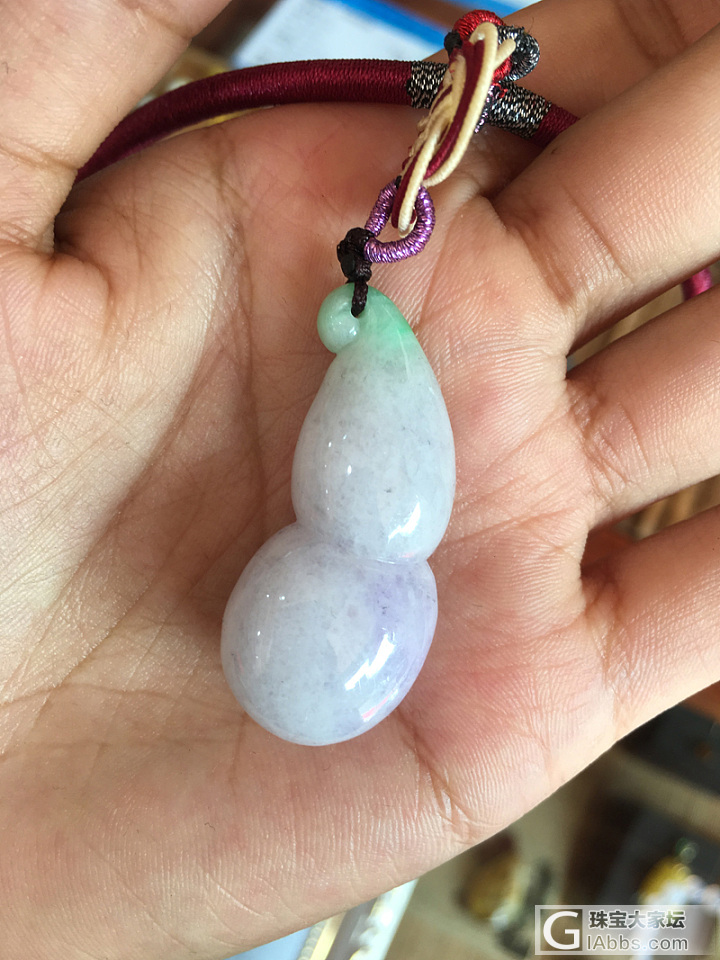 【双色】天然老坑春彩翡翠宝葫芦 葫芦肚红紫 嘴俏阳绿 清爽水润_吊坠翡翠