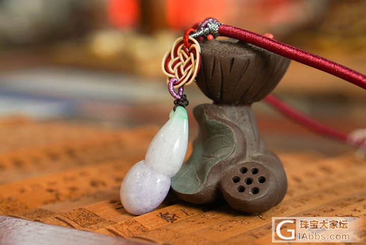 【双色】天然老坑春彩翡翠宝葫芦 葫芦肚红紫 嘴俏阳绿 清爽水润_吊坠翡翠