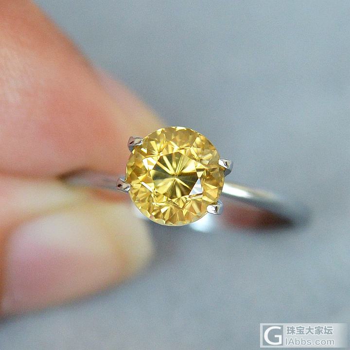 【Master-Cut】2.40ct 金黄 圆形 圆钻 全净 天然锆石 镶嵌定制_刻面宝石锆石