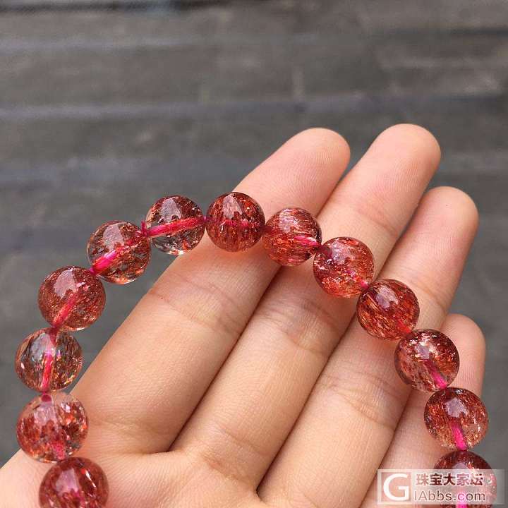 满红收藏级草莓晶，9mm大美物❤️❤️_珠串草莓晶