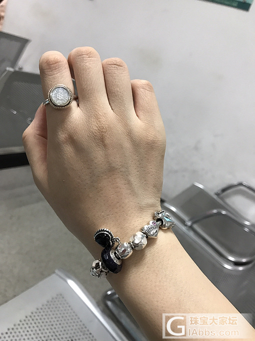 秀下我的绝版素色小潘_潘多拉925银手链