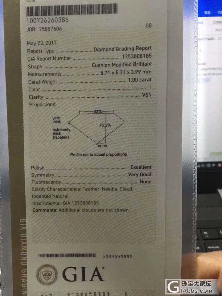 1克拉垫形钻戒，豪华镶嵌玫瑰金，I色，VS1_戒指异形钻