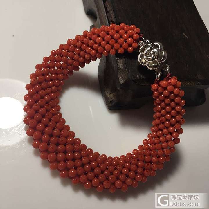 牛血红珊瑚纯手工编织手链_珊瑚手链