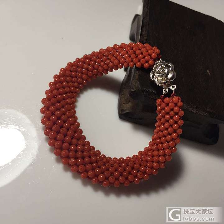 牛血红珊瑚纯手工编织手链_珊瑚手链
