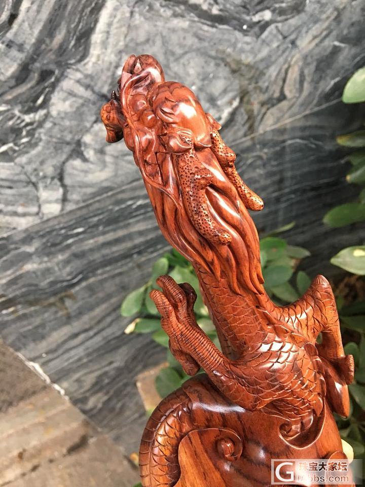 海南黄花梨双龙出海_摆件海南黄花梨