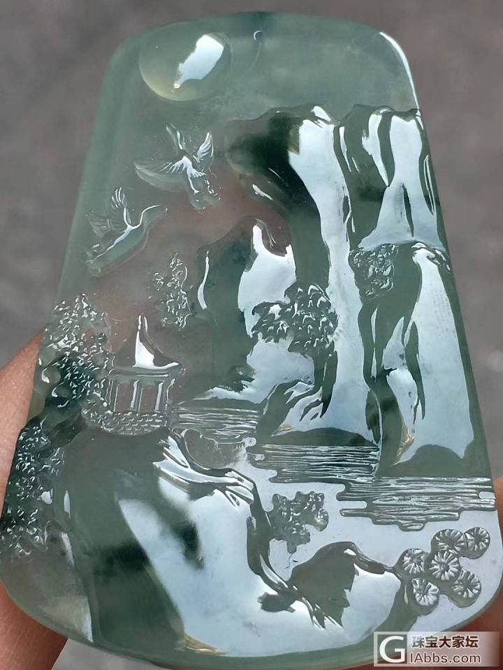 翡翠飘彩意境牌_牌子翡翠