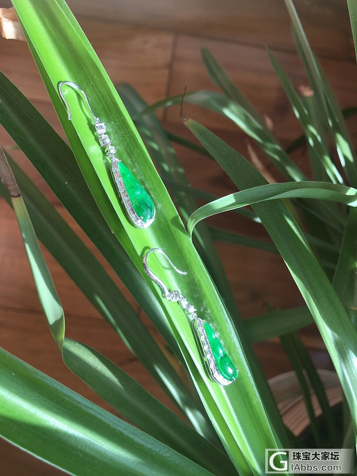 两对刚镶嵌好的小绿耳环_耳环翡翠