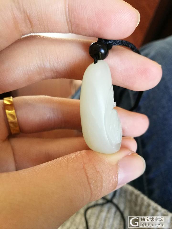 晒一个独籽荷花    咩⊙▽⊙_挂件和田玉