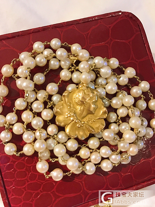 心心念念的野珠项链和法国女孩终于收到_珍珠K金古董首饰