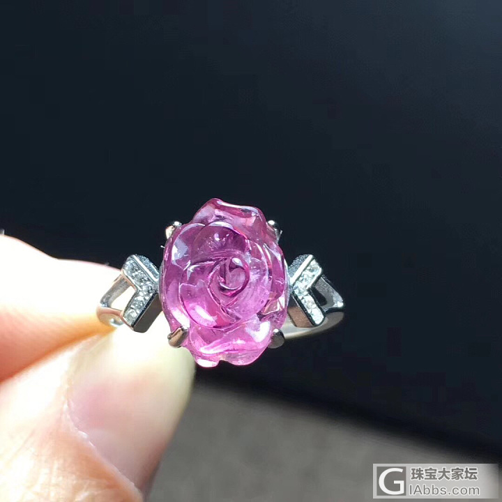 玻璃体红碧玺花开富贵，925纯银 戒指，招财辟邪，颜色美美哒，晶体干净透亮，戒指..._戒指碧玺