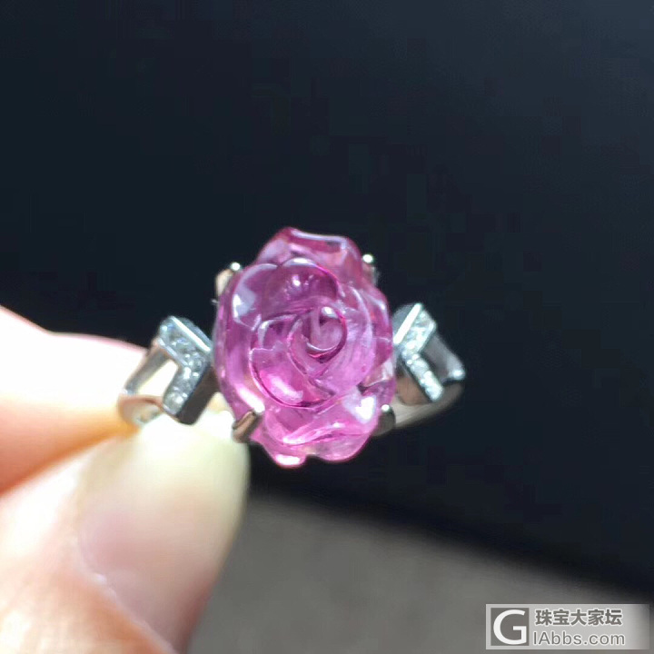 玻璃体红碧玺花开富贵，925纯银 戒指，招财辟邪，颜色美美哒，晶体干净透亮，戒指..._戒指碧玺