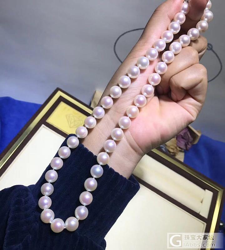 众所周知akoya一旦上了9mm以上都是很少有，基本上是akoya极限大小，现货..._海水珍珠项链