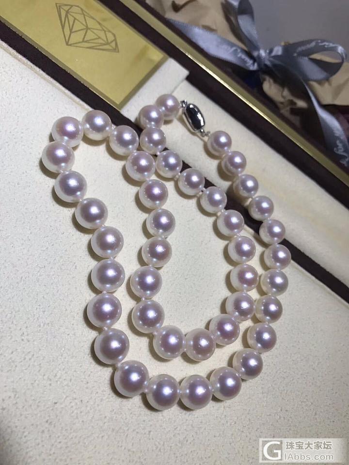 众所周知akoya一旦上了9mm以上都是很少有，基本上是akoya极限大小，现货..._海水珍珠项链