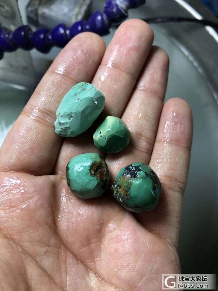 最近手工打磨的一些松石珠子~一时忘记拍照了，照片有点乱哈~_打磨松石