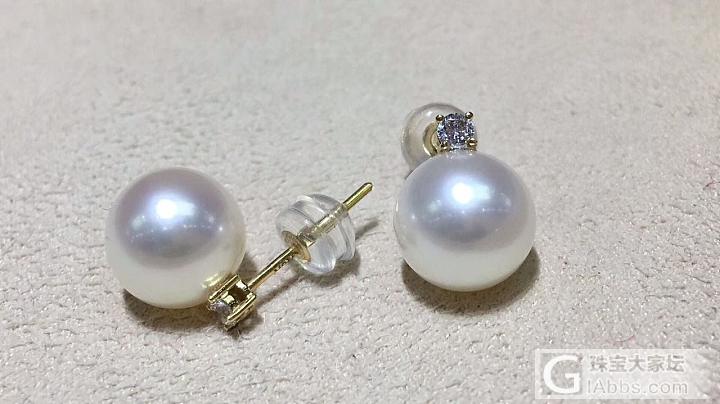 王妃款18K金耳钉，天然珍珠8.5-9mm正圆无瑕，¥600元1⃣️对_耳钉珍珠