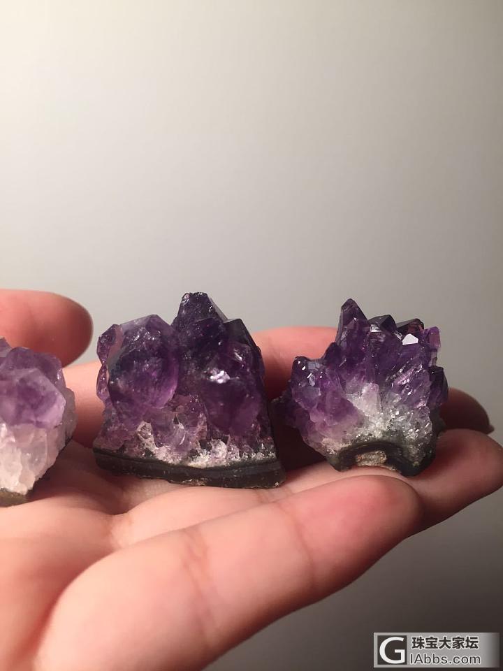 又买了些紫水晶原石小芽芽_原石紫水晶