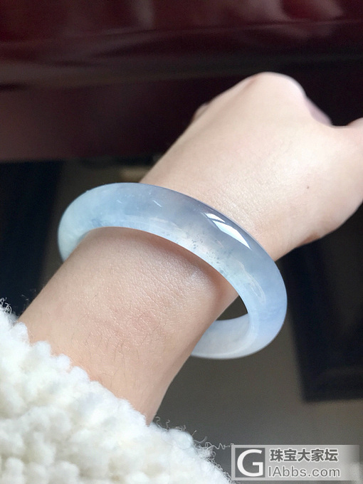 晒一只新宠，一只木纳天空蓝渐变紫宝宝_手镯翡翠