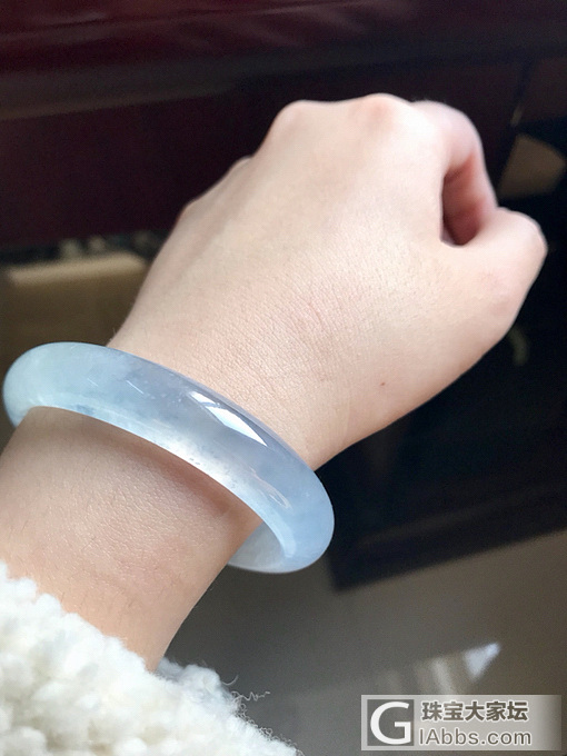 晒一只新宠，一只木纳天空蓝渐变紫宝宝_手镯翡翠