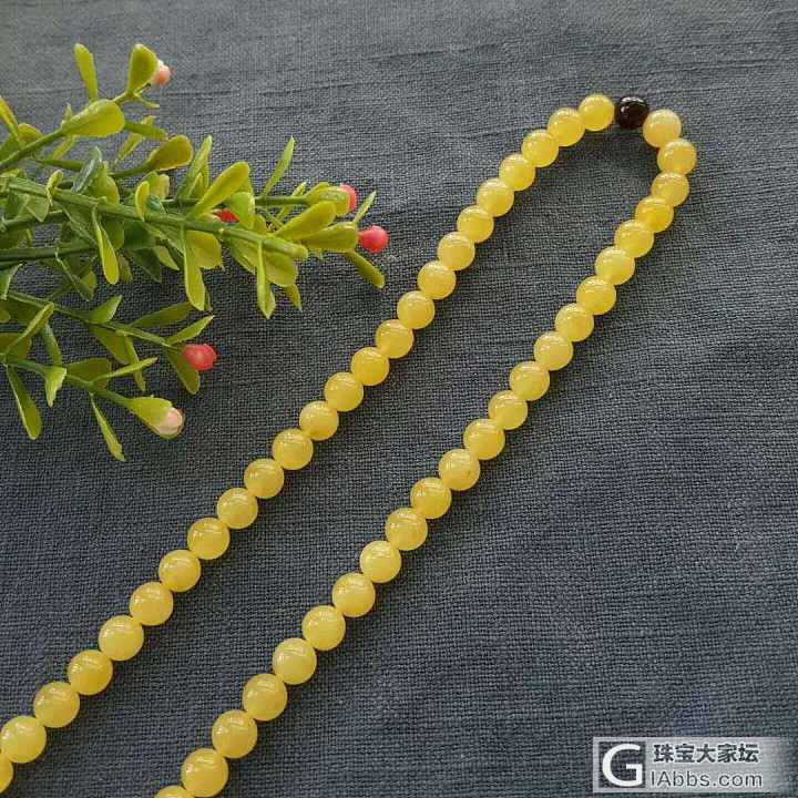 原矿无优化鸡油黄108佛珠念珠手串_珠串蜜蜡