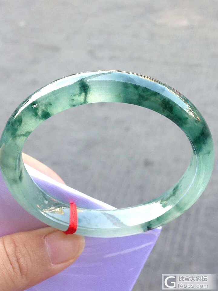 冰飘花水润正圈手镯_手镯翡翠