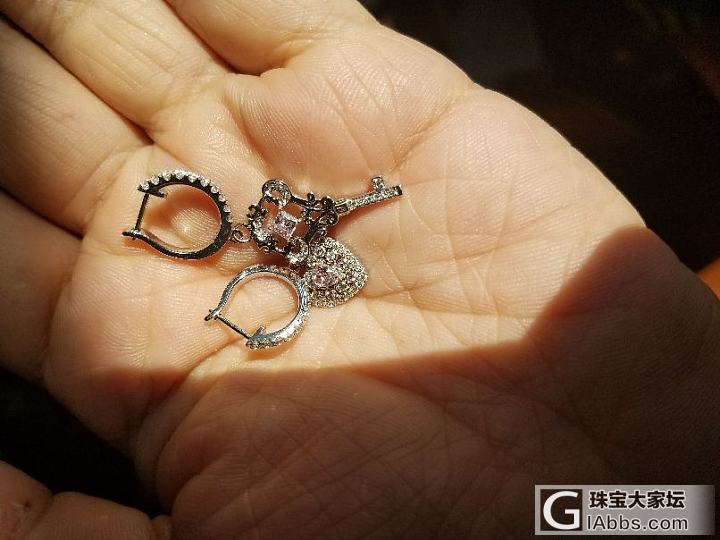 二月未央的粉钻耳环加其他耳环还图综合还图_耳环
