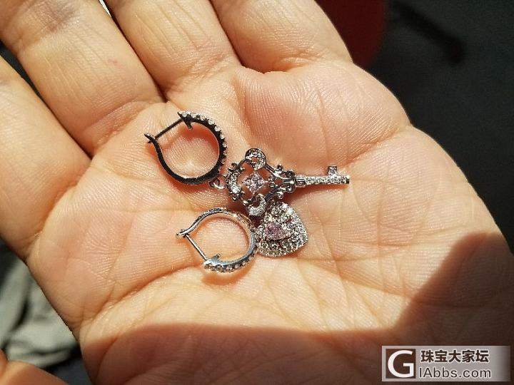 二月未央的粉钻耳环加其他耳环还图综合还图_耳环