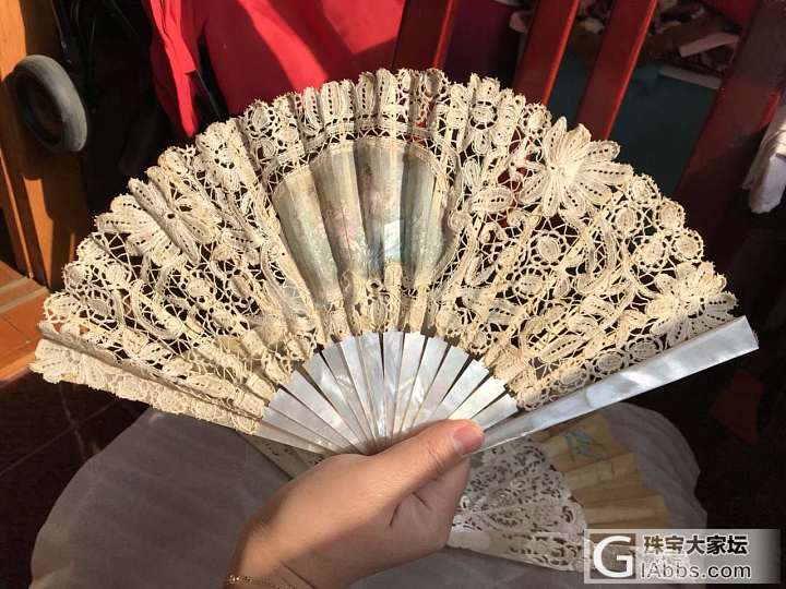 古董扇子到了，天气好把玩下_扇