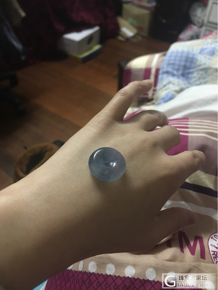 夜晚拍一拍紫蓝扣子_平安扣翡翠