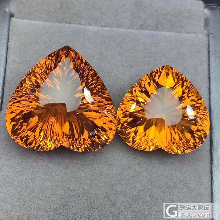 巴西黄水晶裸石套装、晶体完美、水头十足，切工精湛、失火的节奏🔥🔥吊坠规格：25/..._黄水晶刻面宝石
