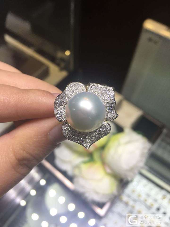 这个珍珠大不大，美不美，喜不喜欢_吊坠戒指珍珠