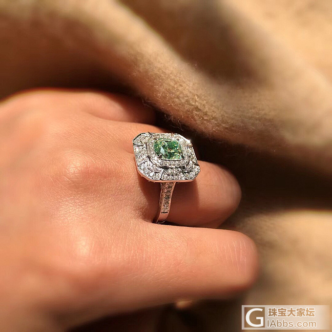 复古款 天然绿钻戒指💍_戒指彩钻千寻珠宝