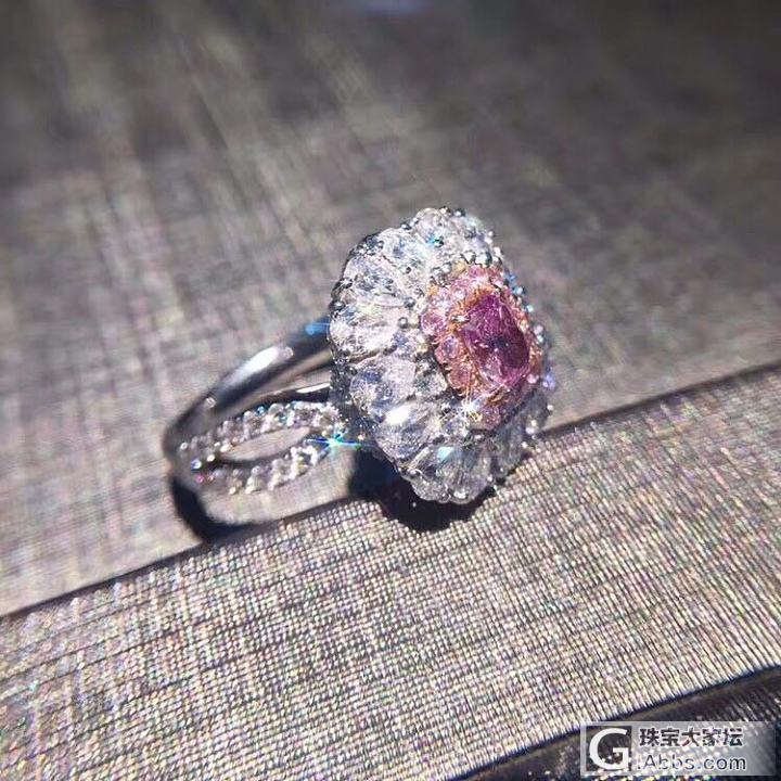 极美的紫粉钻，安特卫普钻石交易所彩宝。_戒指彩钻