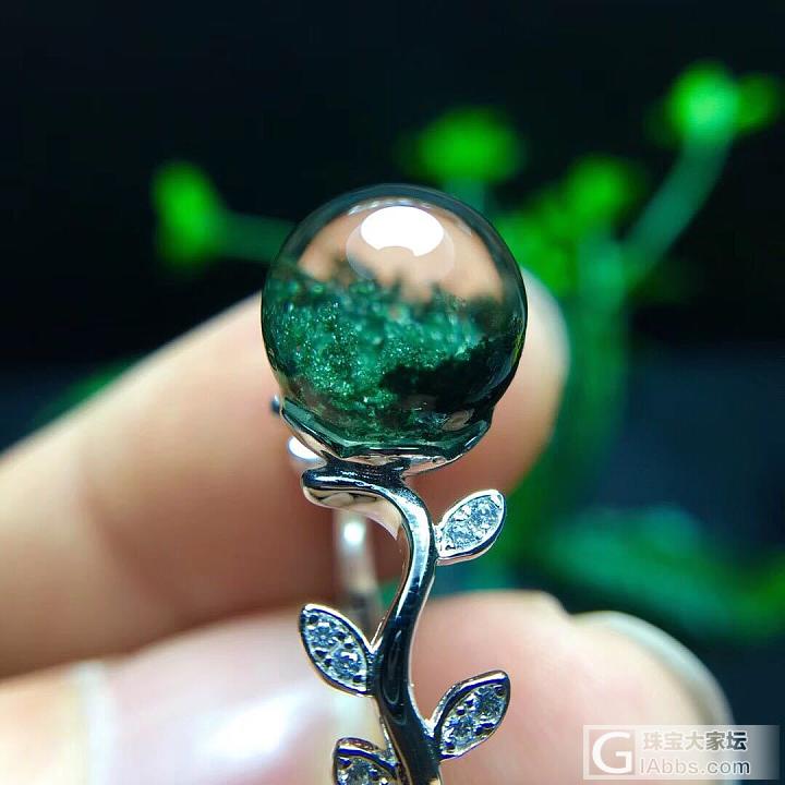 天然彩幽灵转运珠戒指，巴西彩幽灵，颜色稀少艳丽，意境幽美🌟晶体干净水润！纯天然原..._戒指绿幽灵首饰