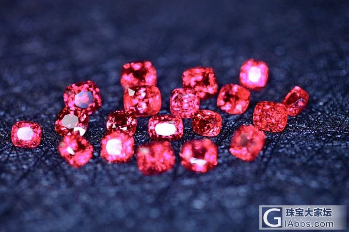 【皇家蓝彩宝】绝美的一套顶级缅甸红尖晶，共10.9克拉_尖晶石刻面宝石