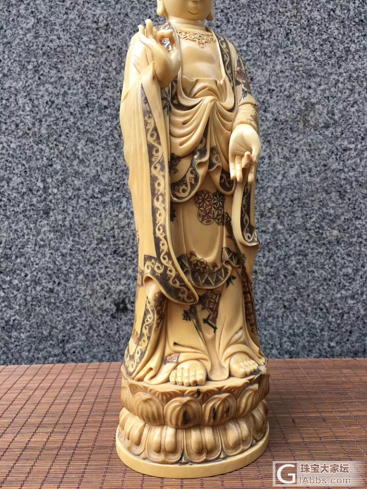 月下笛猛犸牙雕  大日如来_摆件猛犸象牙