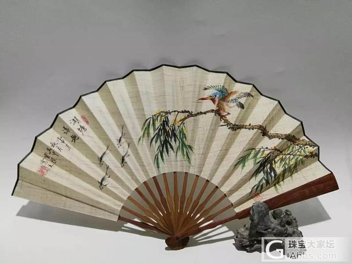 夏布团扇，玉竹柄、红木柄两款！_扇