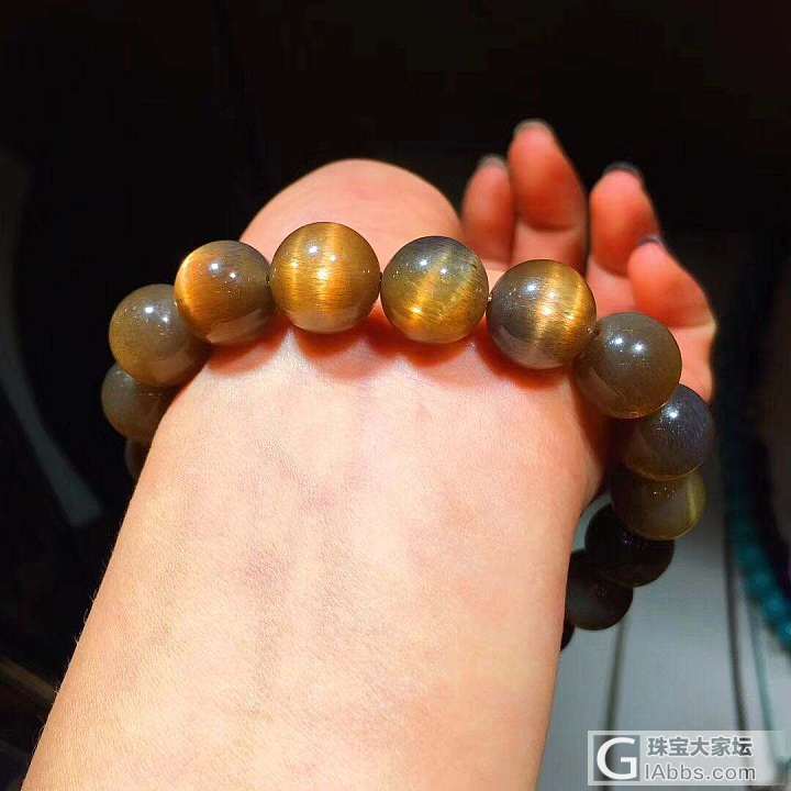 金灿灿的太阳石水晶手链！超美的太阳猫眼非常抢眼，如太阳一般耀眼！！润润的、闪闪的..._珠串太阳石