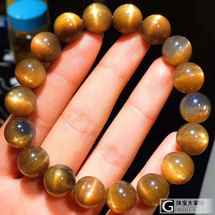 金灿灿的太阳石水晶手链！超美的太阳猫眼非常抢眼，如太阳一般耀眼！！润润的、闪闪的..._珠串太阳石
