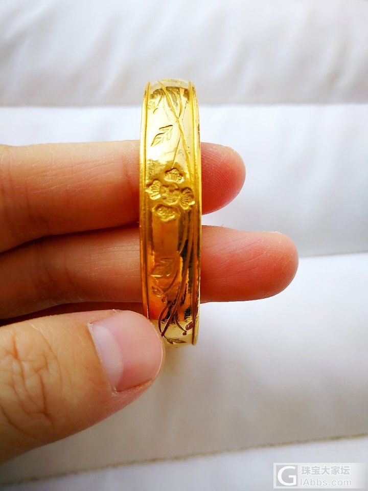 小珍  千足金镯  轨道牡丹  转！_手镯金
