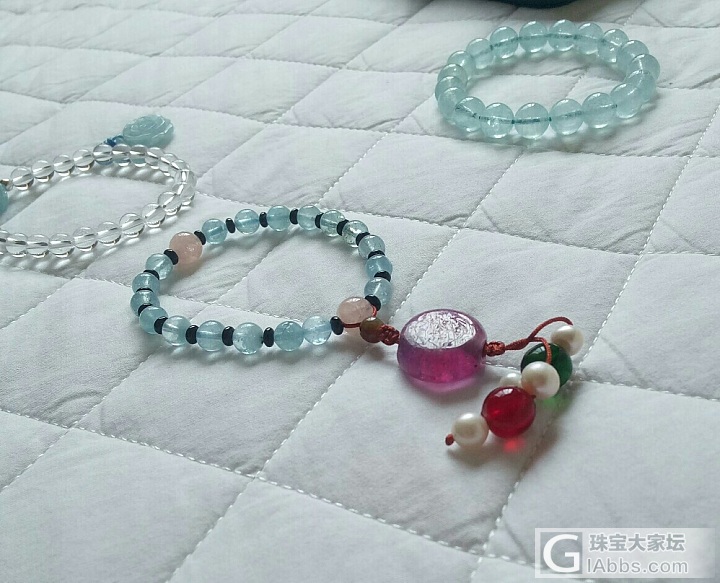 静静地晒点海蓝宝_珠串海蓝宝