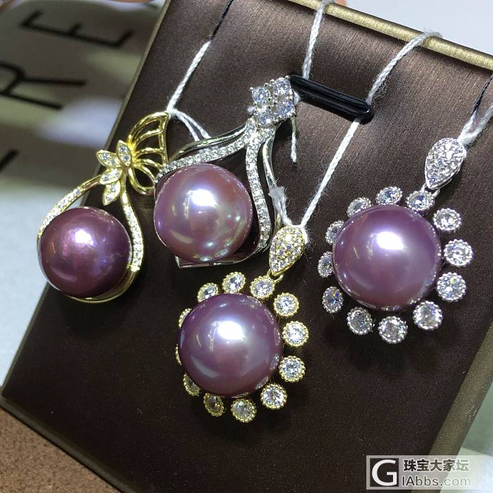 特价499/件🉐  12-13mm紫色爱迪生吊坠  925纯银材  从左到右依次..._吊坠淡水珍珠