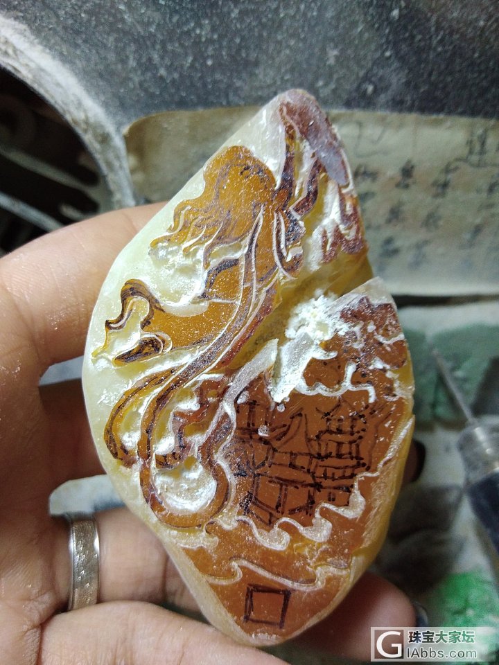 女娲补天，绘图好了_雕刻蜜蜡