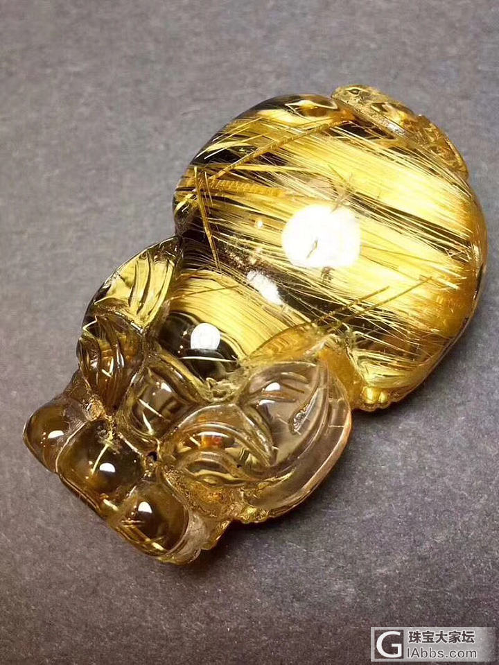 金发晶貔貅吊坠_挂件发晶