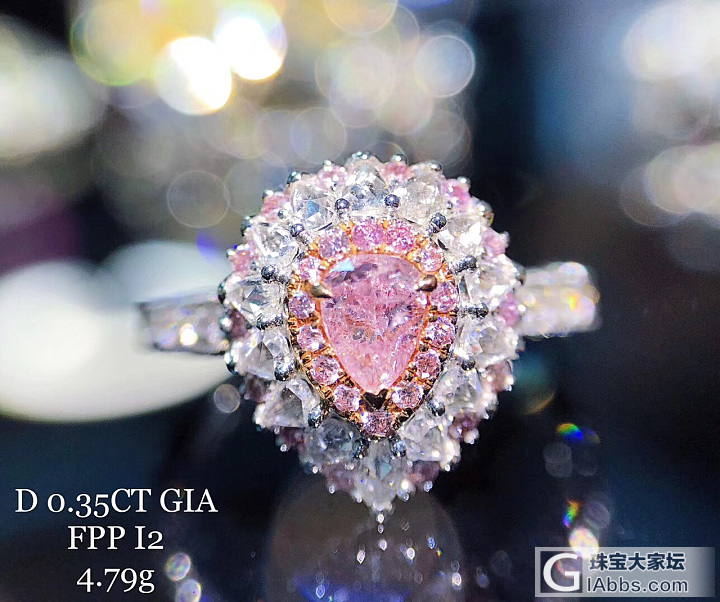 *成品粉钻*
参数:0.35CT Fancy Purple-Pink I2 总重..._戒指彩钻